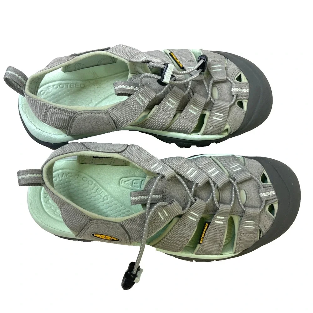 NWOB Keen Newport H2 Womens 9.5 Gray Green Waterproof Sandals Hiking Water Sport